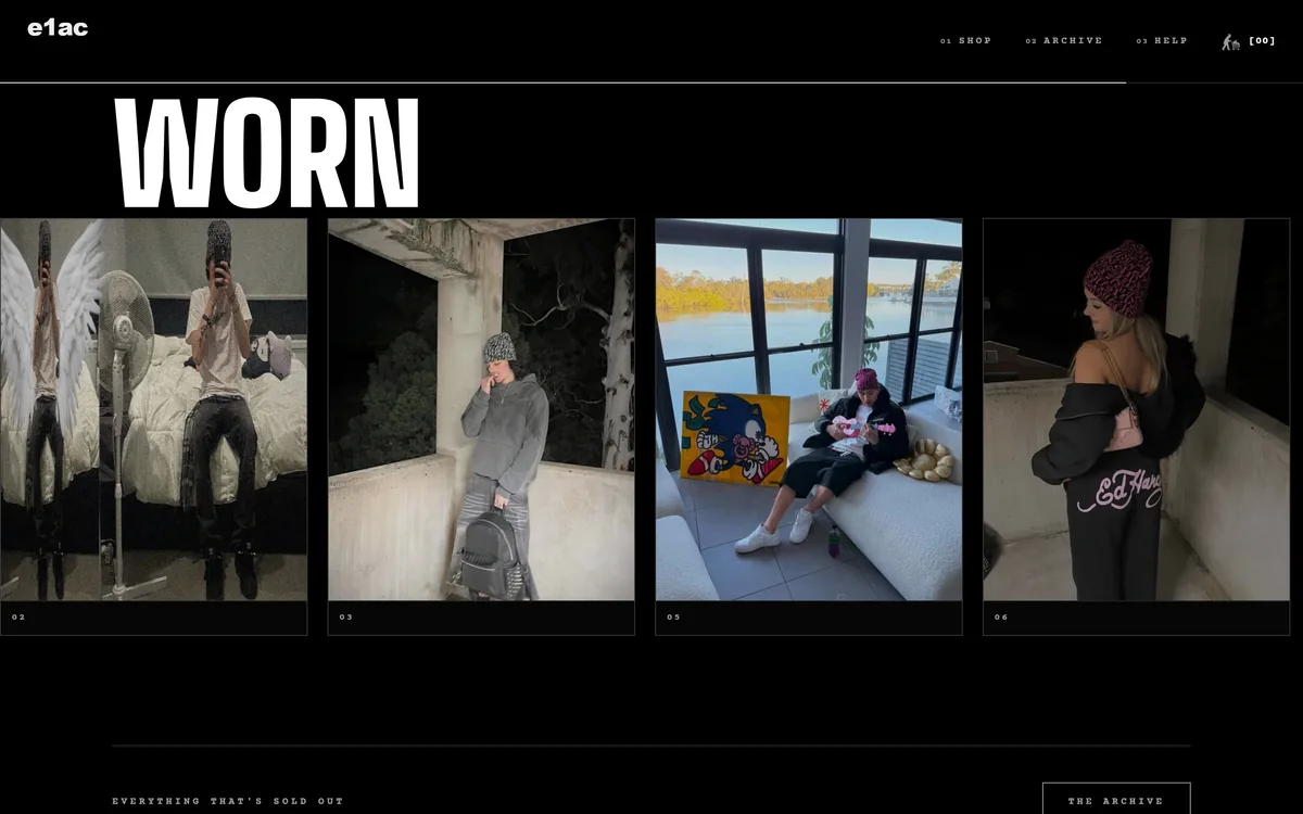 E1AC storefront on desktop