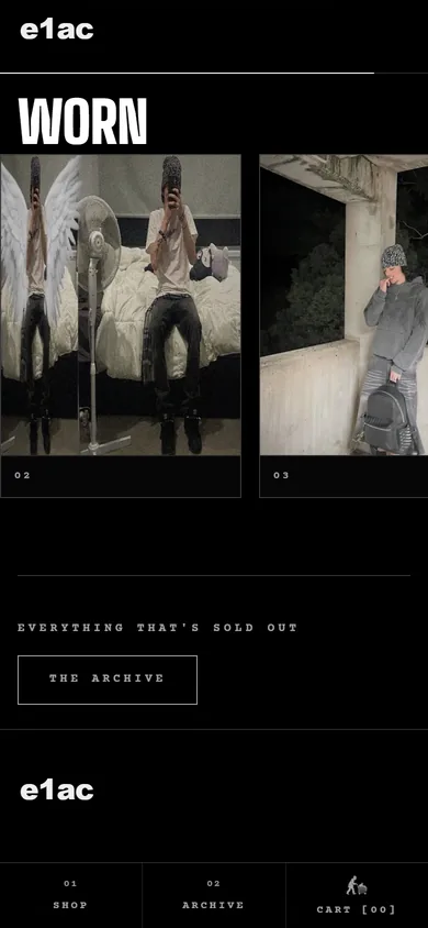 E1AC storefront on a phone