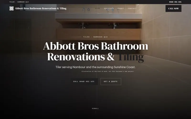 Demo site for Abbott Bros Bathrooms