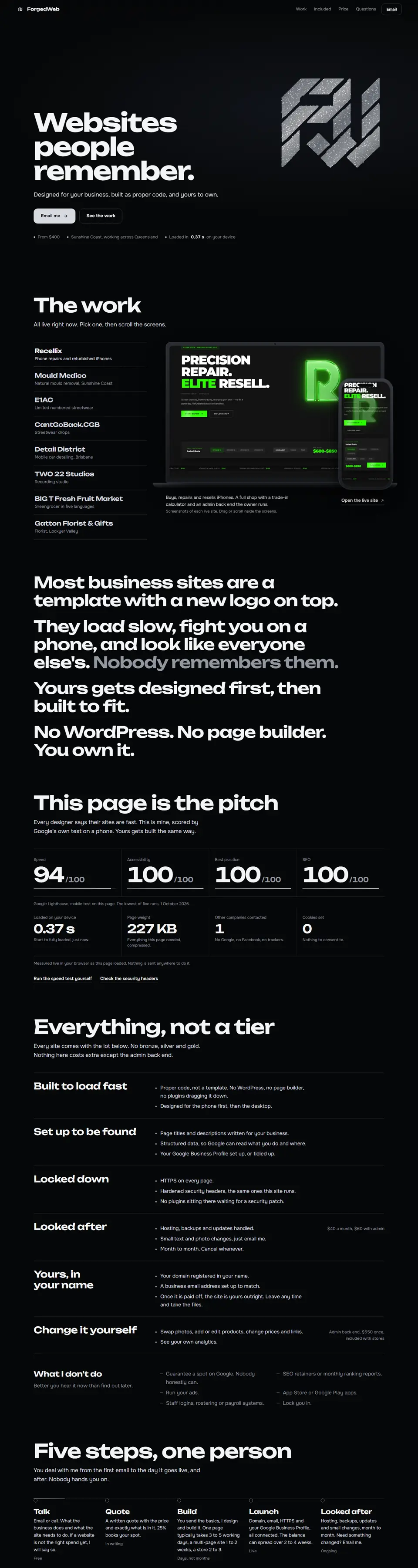 forgedweb.co on desktop