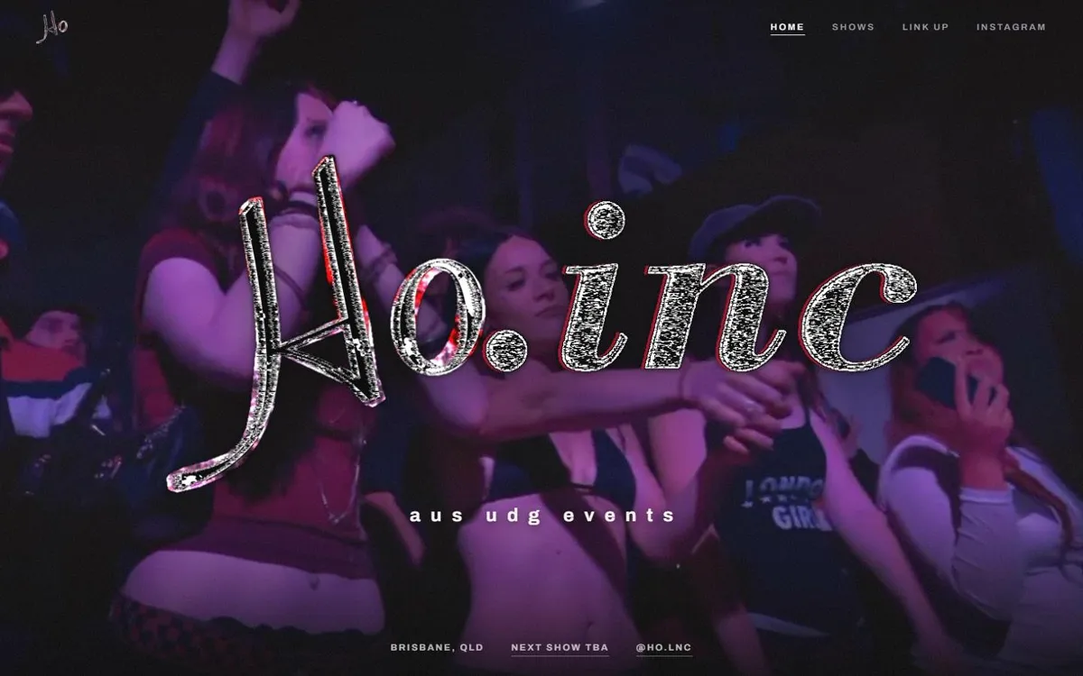 HO.inc website on desktop